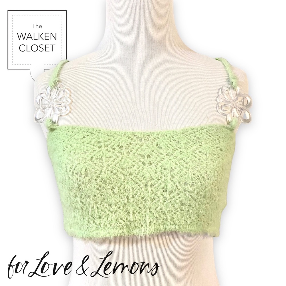 NWT For Love & Lemons Mirabel Crochet Bra Top, S - Picture 1 of 13